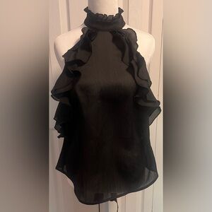 Women's Bebe Ruffle Detail Halter Top